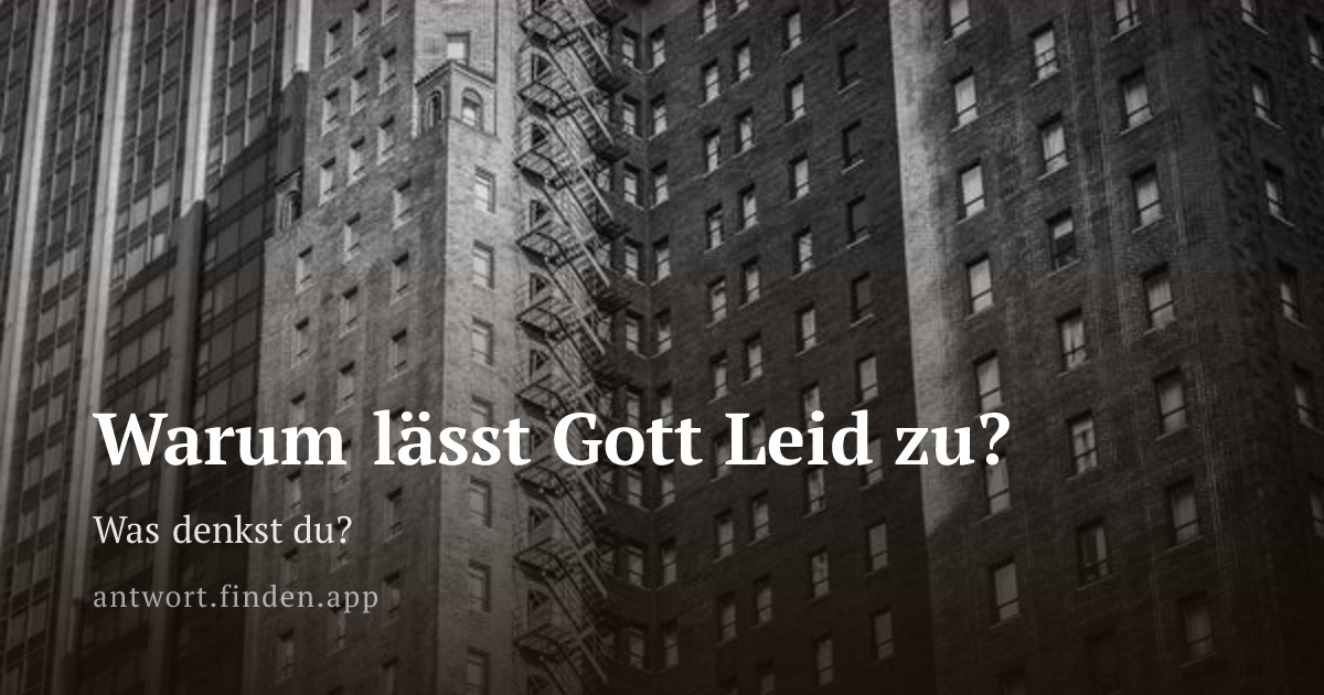 Warum lässt Gott Leid zu?